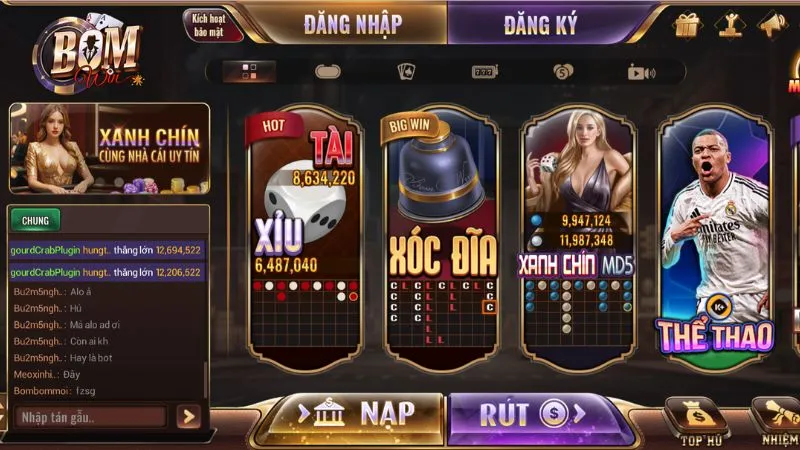 Các Trò Chơi Và Dịch Vụ Tiêu Chuẩn Tại Bomwin